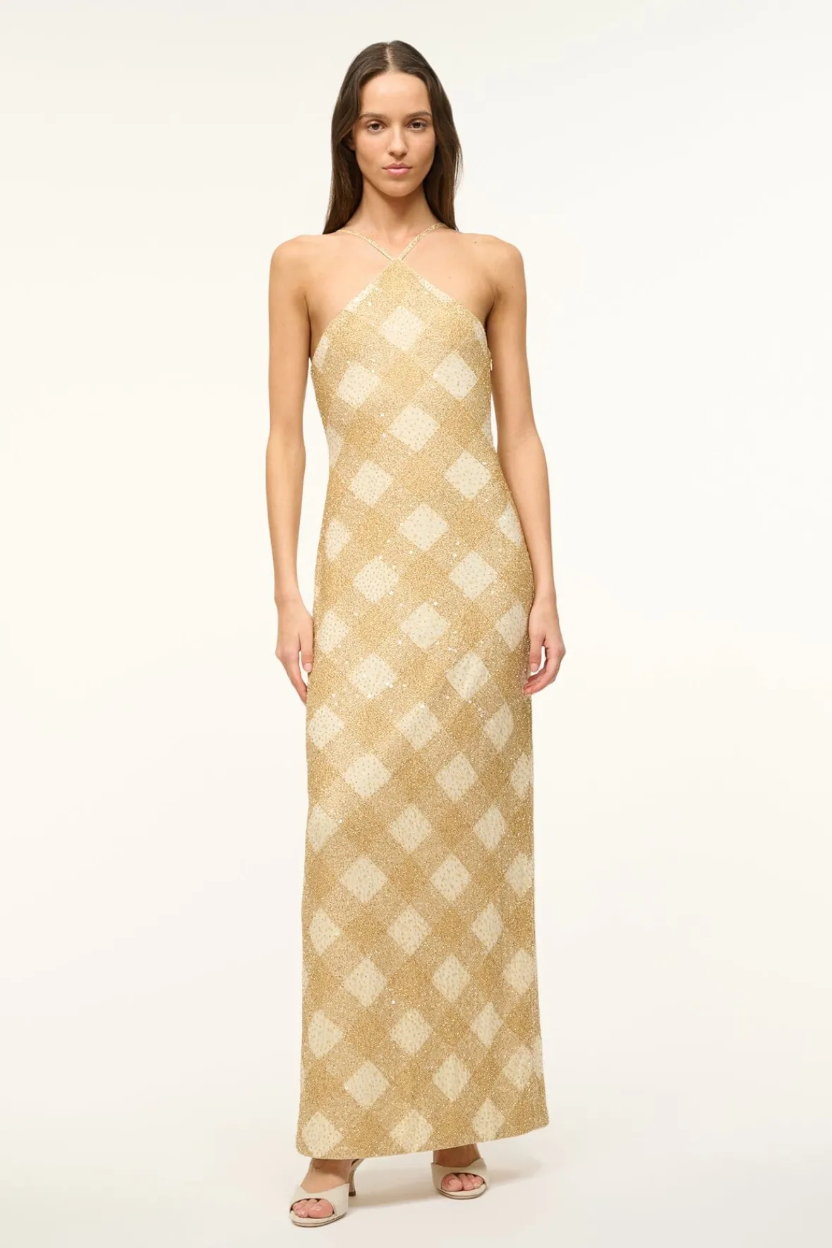 STAUD CUBISM DRESS GOLDEN HOUR> The Evening Edit|Maxi Dresses