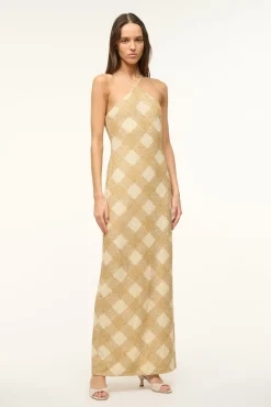 STAUD CUBISM DRESS GOLDEN HOUR> The Evening Edit|Maxi Dresses