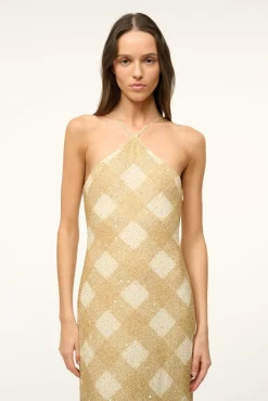 STAUD CUBISM DRESS GOLDEN HOUR><noscript><img width=