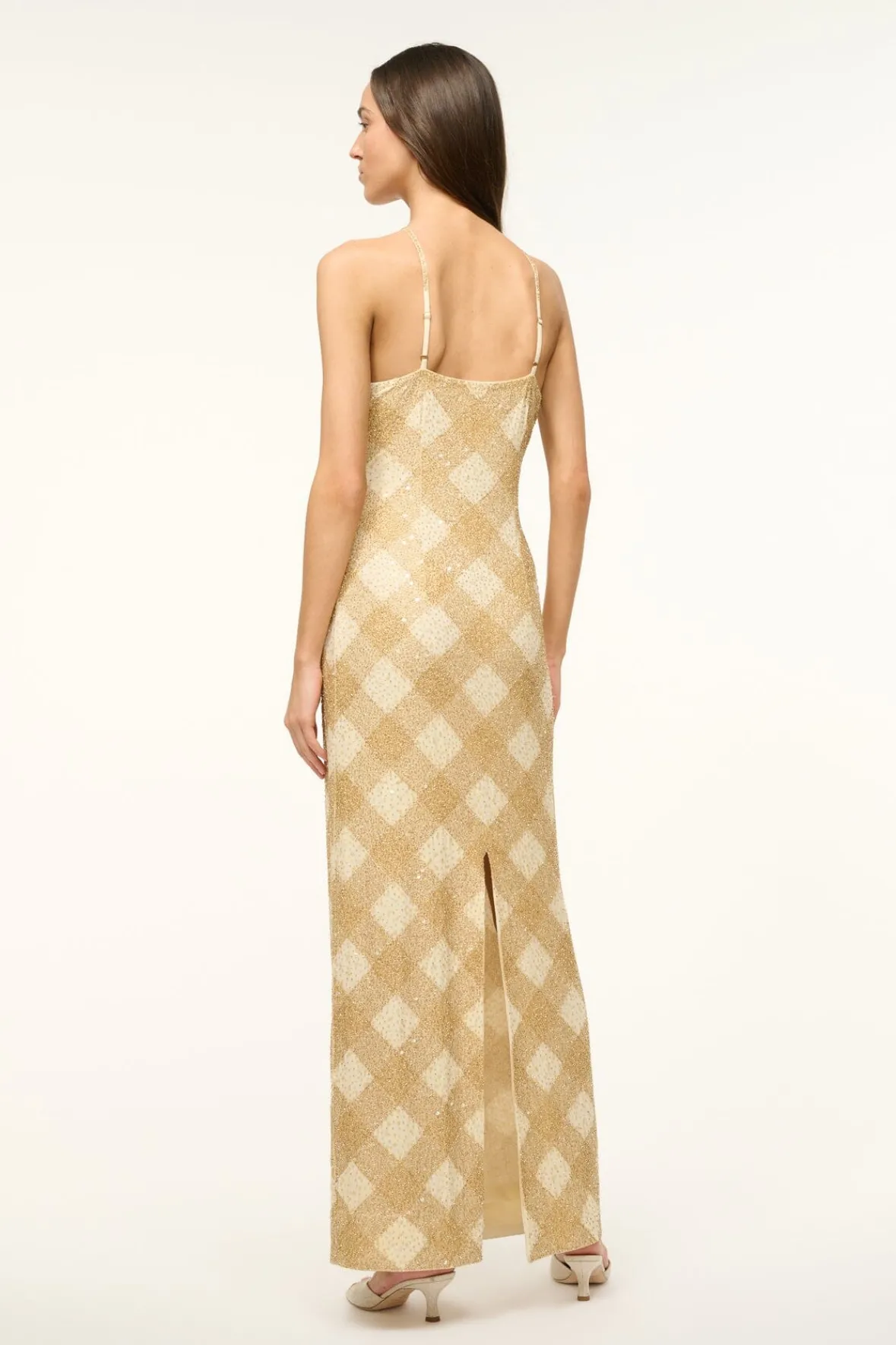 STAUD CUBISM DRESS GOLDEN HOUR> The Evening Edit|Maxi Dresses