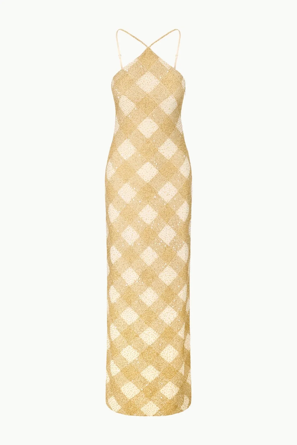 STAUD CUBISM DRESS GOLDEN HOUR> The Evening Edit|Maxi Dresses