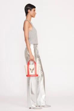 STAUD CUSTOM ALLORA MINI TOTE CREAM RED ROSE> Totes|Custom Handbags