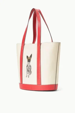 STAUD CUSTOM ALLORA TOTE CREAM RED ROSE> Totes|Custom Handbags