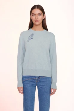 STAUD CUSTOM CASHMERE CREWNECK SWEATER | LIGHT BLUE> Custom Clothing