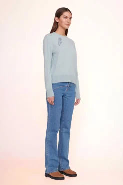 STAUD CUSTOM CASHMERE CREWNECK SWEATER | LIGHT BLUE><noscript><img width=