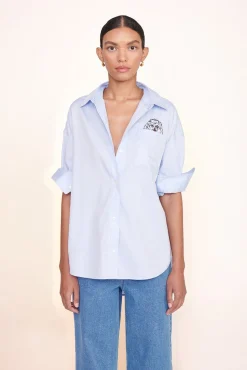 STAUD CUSTOM CLASSIC OVERSIZED SHIRT | OXFORD BLUE><noscript><img width=