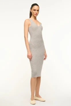 STAUD DANA CASHMERE DRESS HEATHER GREY> Dresses|Knit Dresses