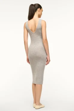 STAUD DANA CASHMERE DRESS HEATHER GREY><noscript><img width=