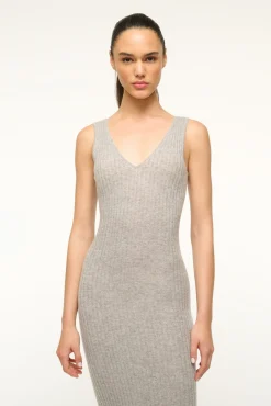 STAUD DANA CASHMERE DRESS HEATHER GREY><noscript><img width=