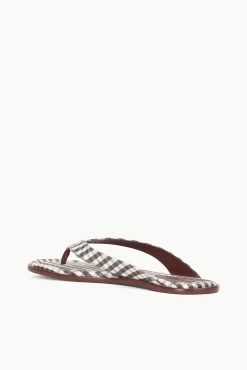 STAUD DANTE THONG DARK CHOCOLATE MICRO CHECK><noscript><img width=
