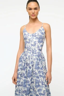 STAUD DENA DRESS BLUE TOILE><noscript><img width=