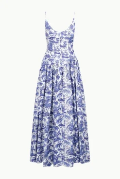 STAUD DENA DRESS BLUE TOILE><noscript><img width=