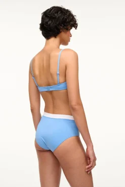 STAUD DEVON HIGH RISE BIKINI BOTTOM AZURE WHITE><noscript><img width=
