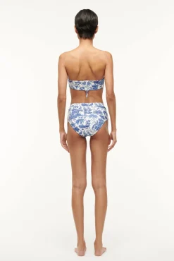 STAUD DEVON HIGH RISE BIKINI BOTTOM BLUE TOILE><noscript><img width=
