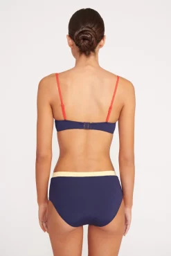 STAUD DEVON HIGH RISE BIKINI BOTTOM NAVY COLORBLOCK><noscript><img width=
