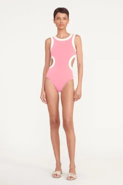 STAUD DOLCE ONE PIECE CORAL PINK WHITE> Swim|One Pieces