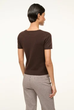 STAUD EASY CASHMERE TEE DARK CHOCOLATE><noscript><img width=