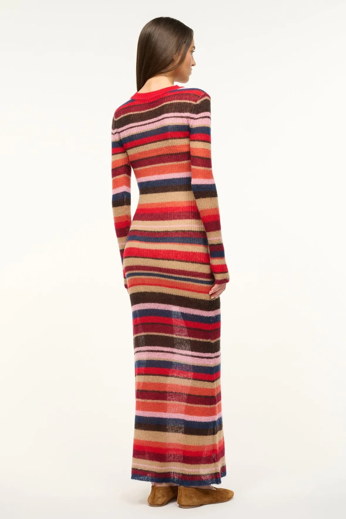 STAUD EIZA DRESS AUTUMNAL FADED STRIPE> Knit Dresses|Maxi Dresses