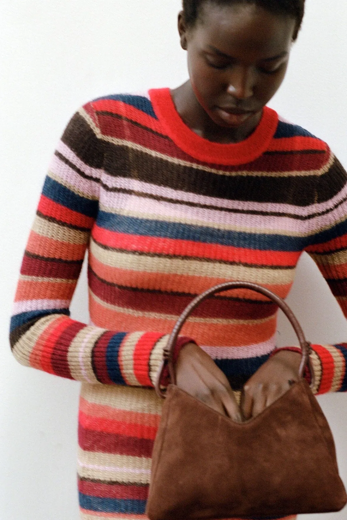STAUD EIZA DRESS AUTUMNAL FADED STRIPE> Knit Dresses|Maxi Dresses