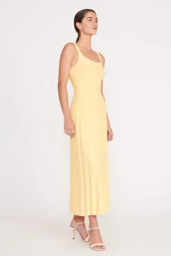 STAUD ELLISON DRESS LEMON DROP><noscript><img width=