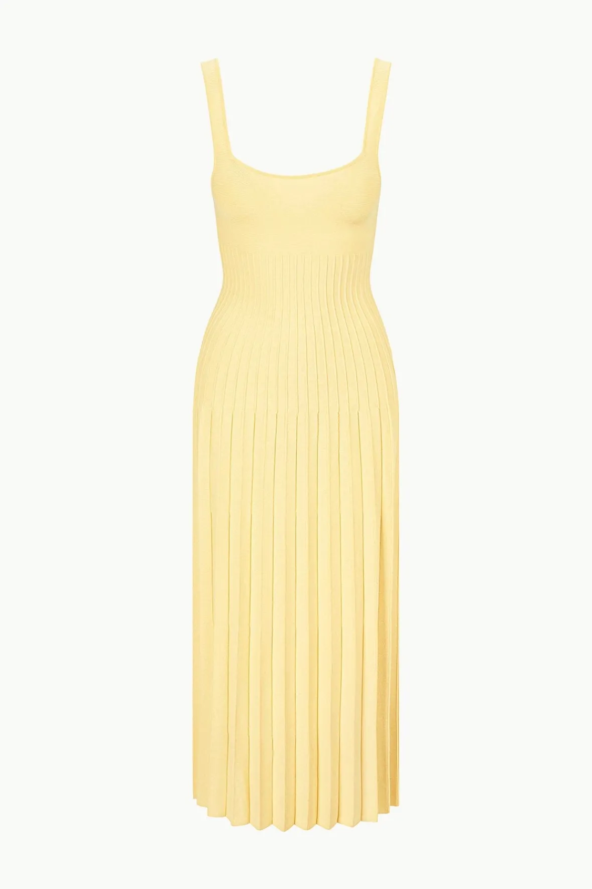 STAUD ELLISON DRESS LEMON DROP> Knit Dresses|Maxi Dresses