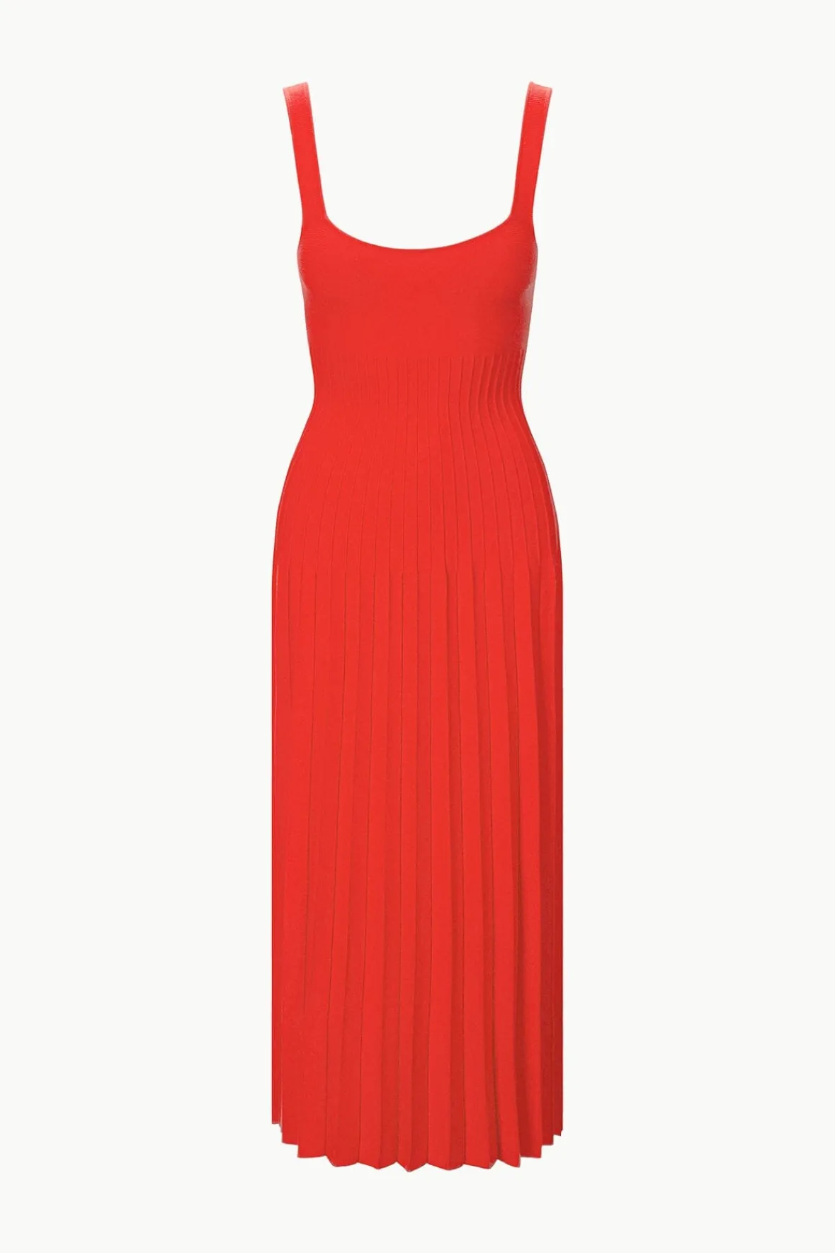 STAUD ELLISON DRESS RED ROSE> Knit Dresses|Midi Dresses