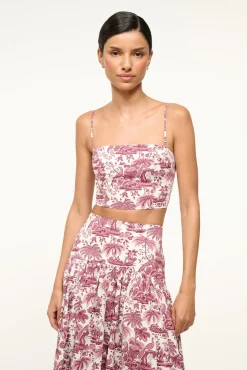 STAUD FEDERICO TANK BORDEAUX TOILE> Tops|Swim