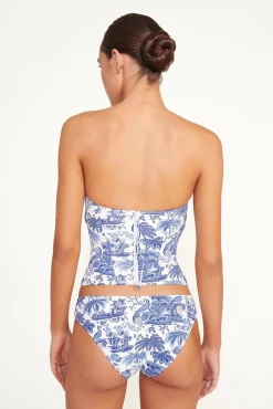 STAUD FRANCESCA BIKINI TOP BLUE TOILE> Swim