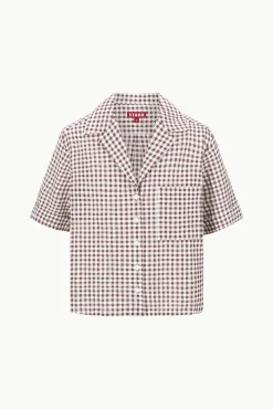 STAUD GABI SHIRT DARK CHOCOLATE GINGHAM><noscript><img width=