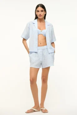 STAUD GABI SHIRT SKY GINGHAM><noscript><img width=