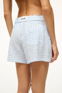 STAUD GABI SHORT SKY GINGHAM><noscript><img width=