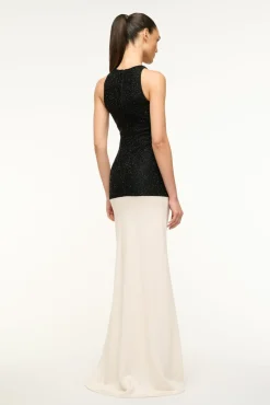 STAUD GABRIELLE DRESS BLACK IVORY><noscript><img width=
