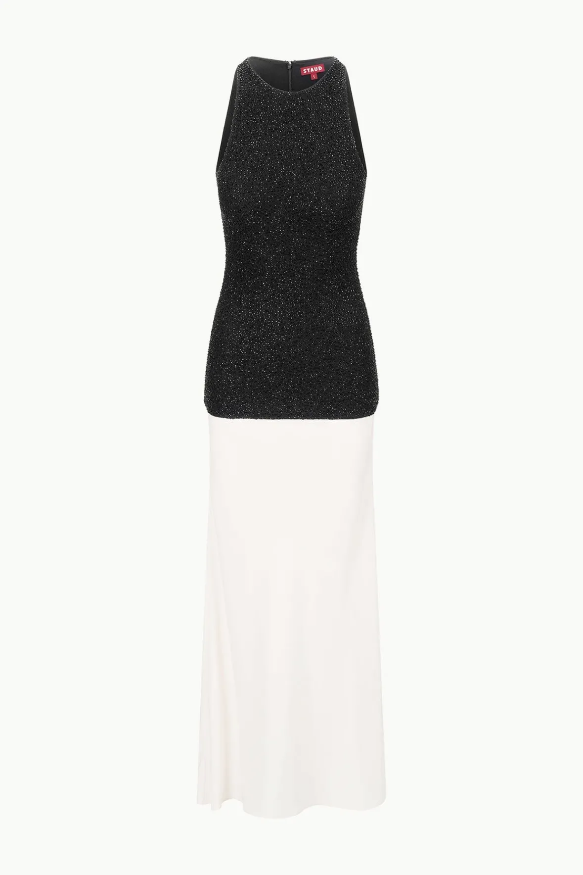 STAUD GABRIELLE DRESS BLACK IVORY> The Evening Edit|Maxi Dresses