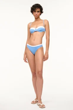 STAUD GEMMA BIKINI BOTTOM AZURE WHITE> Swim