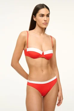 STAUD GEMMA BIKINI BOTTOM RED WHITE> Swim|Bikinis
