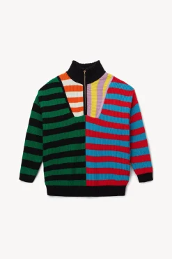 STAUD HAMPTON SWEATER CABANA STRIPE MULTI><noscript><img width=