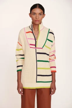 STAUD HAMPTON SWEATER CREME RAINBOW MULTI> Sweaters