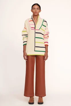 STAUD HAMPTON SWEATER CREME RAINBOW MULTI> Sweaters