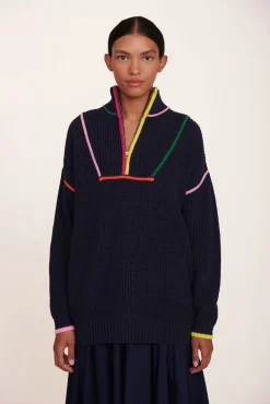 STAUD HAMPTON SWEATER NAVY MULTI> Sweaters