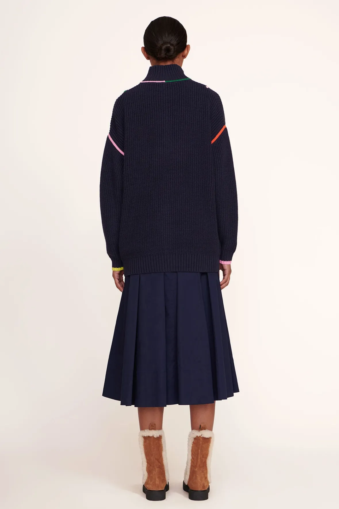 STAUD HAMPTON SWEATER NAVY MULTI> Sweaters