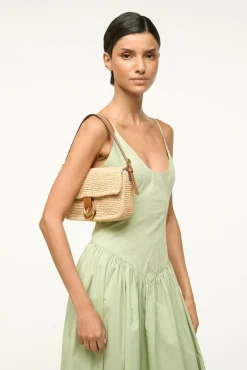 STAUD HARLOW RAFFIA BAG NATURAL TAN><noscript><img width=