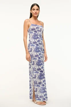 STAUD HASTINGS MAXI DRESS BLUE TOILE><noscript><img width=