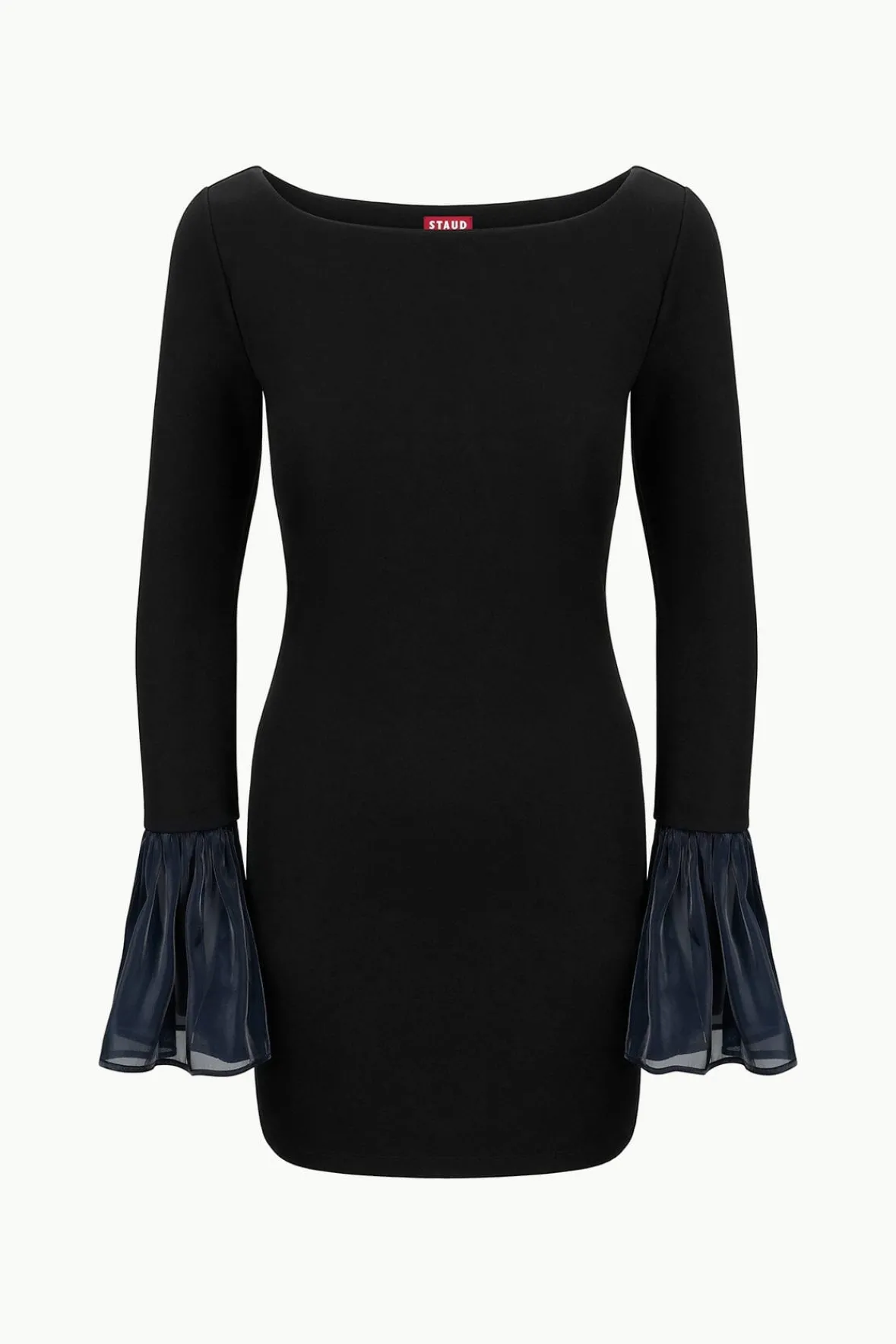 STAUD HAWTHORNE DRESS BLACK NAVY> The Evening Edit