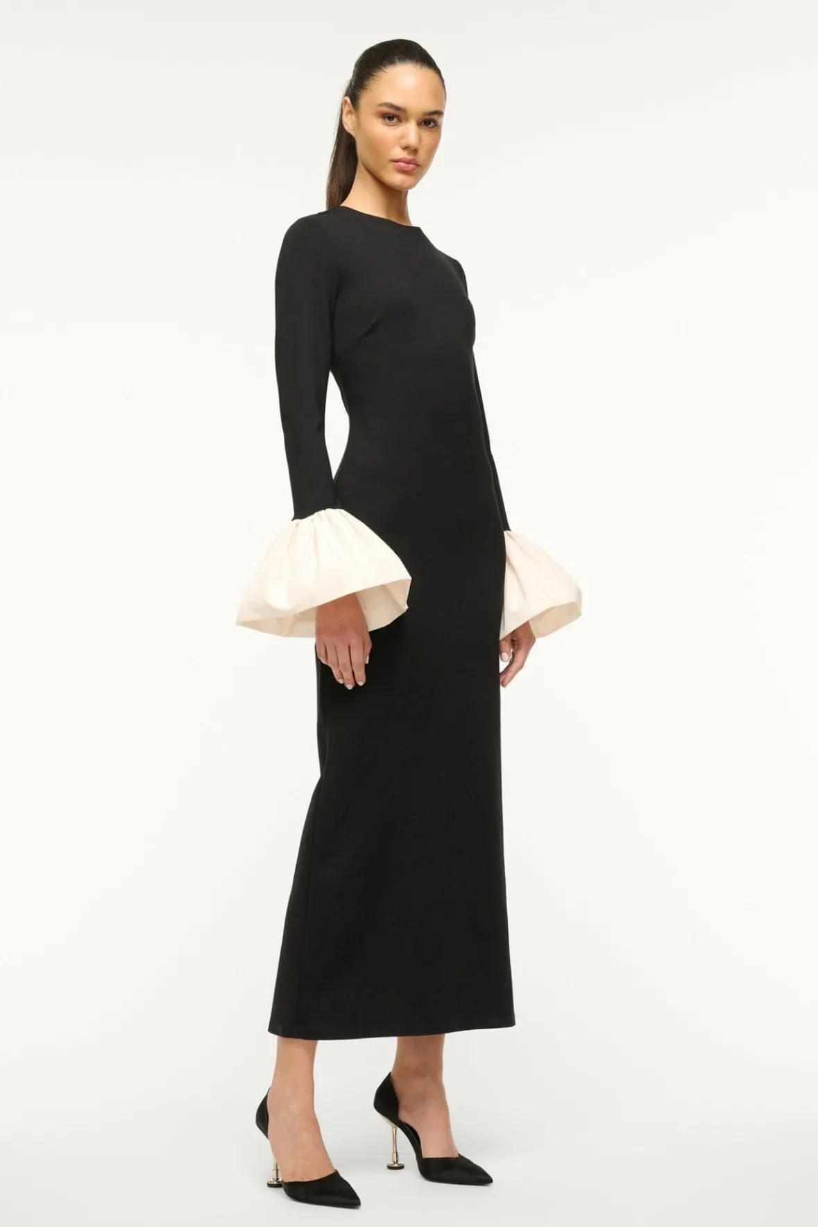 STAUD HAWTHORNE MAXI DRESS BLACK IVORY> The Evening Edit|Maxi Dresses