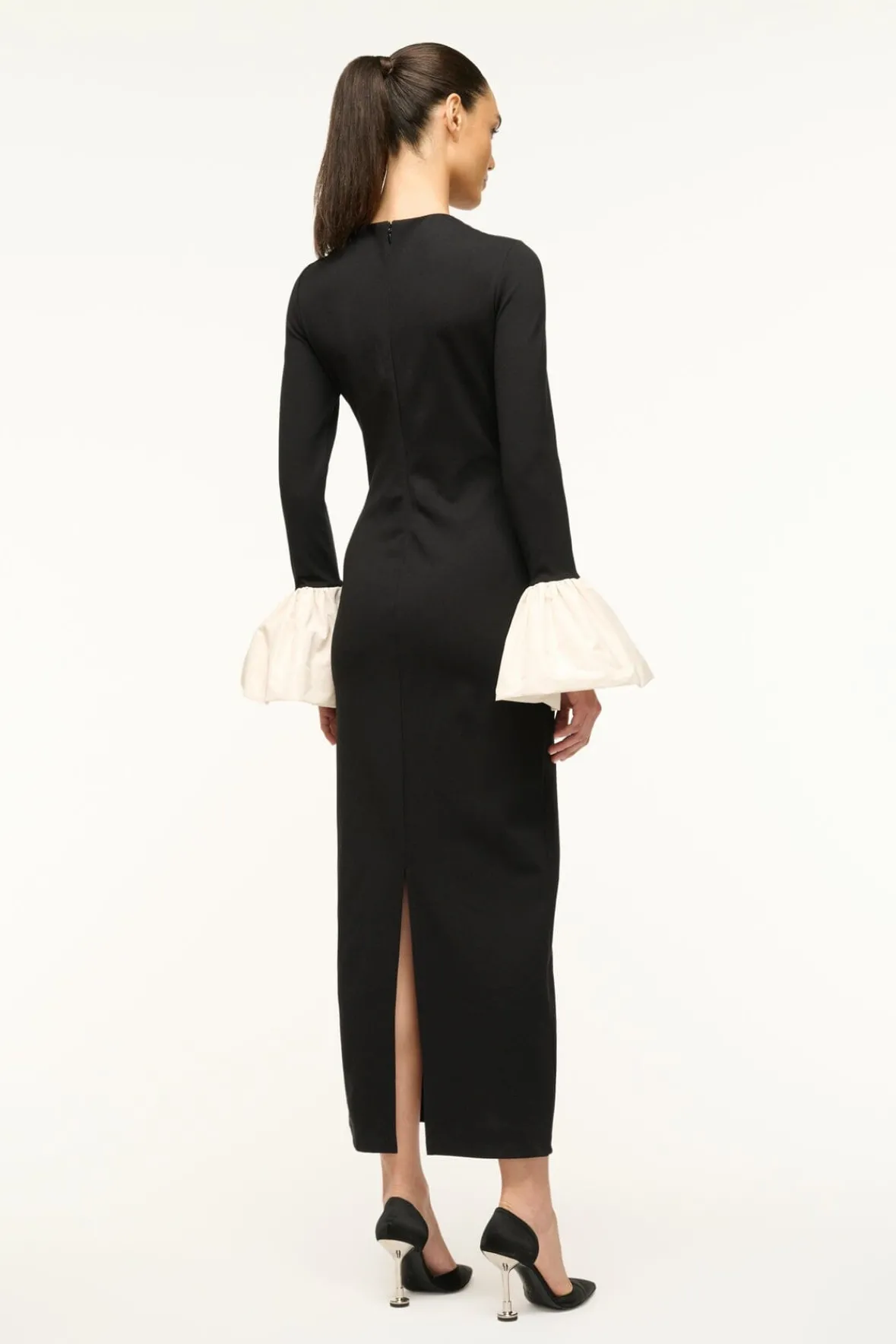 STAUD HAWTHORNE MAXI DRESS BLACK IVORY> The Evening Edit|Maxi Dresses