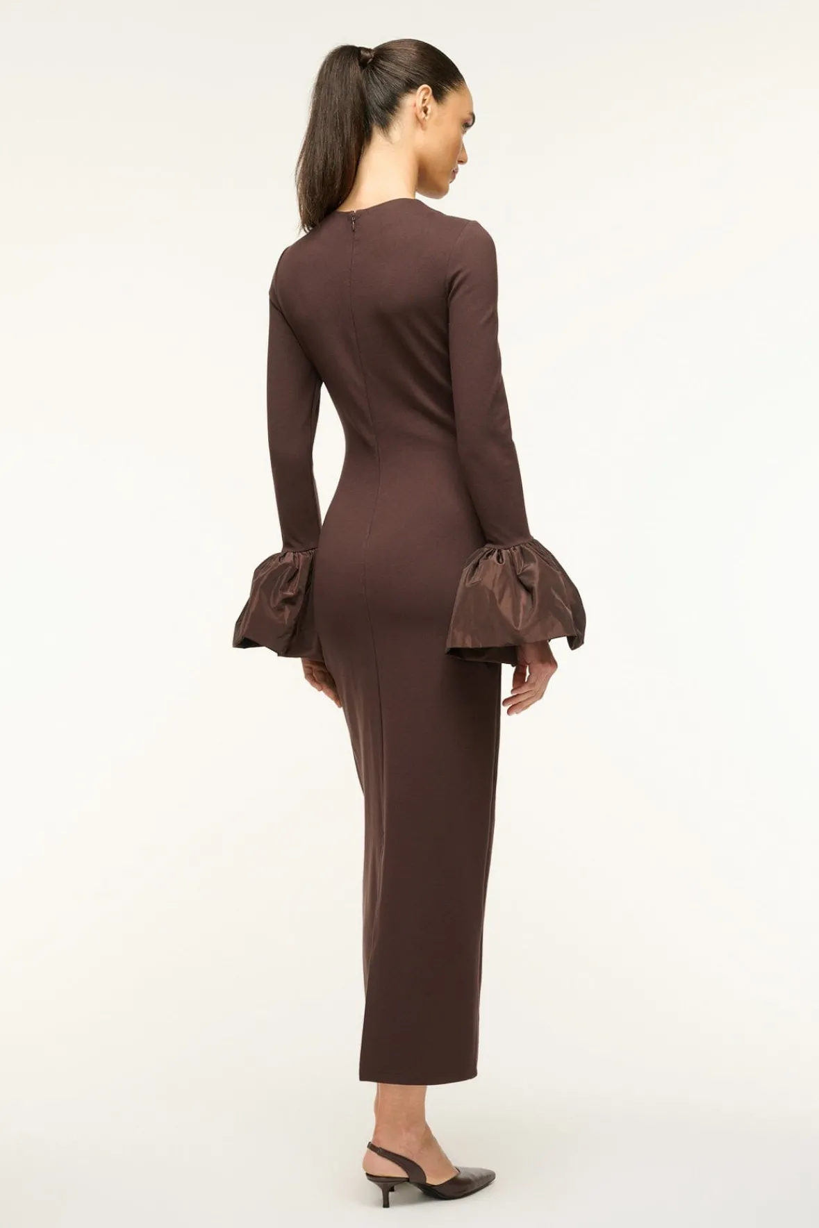 STAUD HAWTHORNE MAXI DRESS DARK CHOCOLATE> The Evening Edit|Maxi Dresses