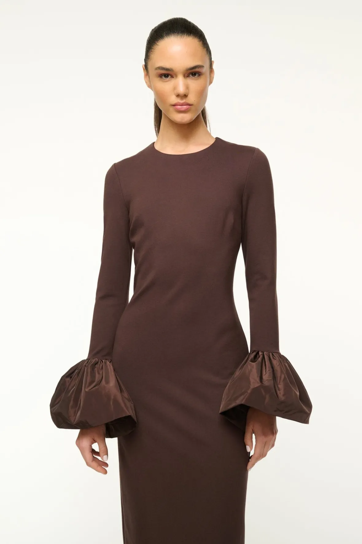 STAUD HAWTHORNE MAXI DRESS DARK CHOCOLATE> The Evening Edit|Maxi Dresses