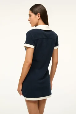 STAUD HOLTZ DRESS NAVY WHITE><noscript><img width=
