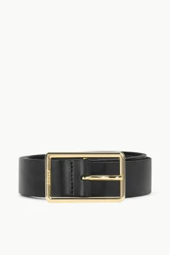 STAUD JEANS BELT - BLACK YELLOW GOLD> Accessories