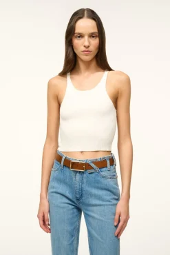 STAUD JEANS BELT - TAN YELLOW GOLD> Accessories